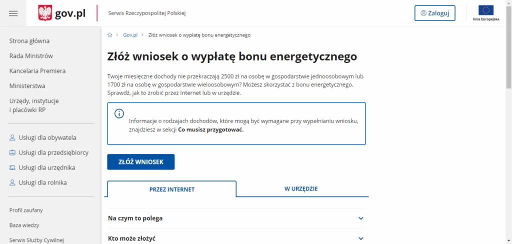 Bon energetyczny 2024 - kwota, terminy, dokumenty, wniosek online i PDF do pobrania 3 wniosek o bon energetyczny logowanie
